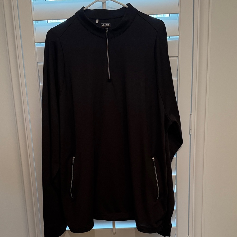 adidas Men's Black Half-Zip Athletic top